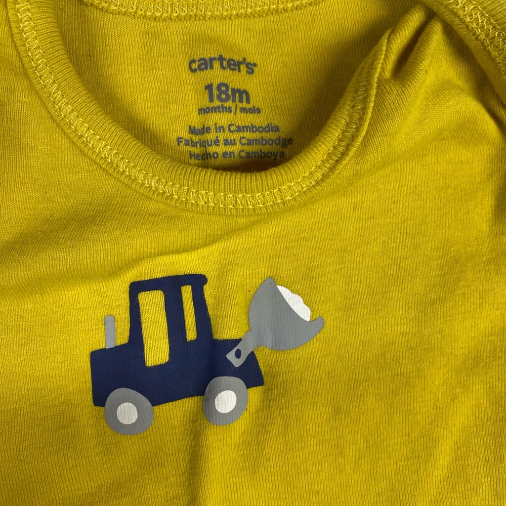 Carter's Yellow & Navy Baby Outfit Bundle Construction Size 18 Months - Picture 3 of 13